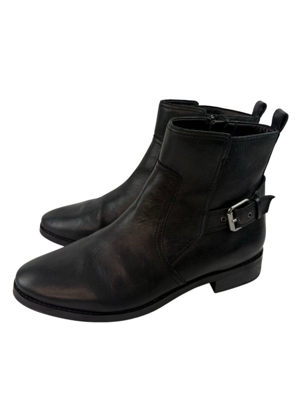 *27 Edit Naturalizer Karleen Bootie Womens 11M Black Leather Moto Side Zip Ankle - Picture 3 of 14